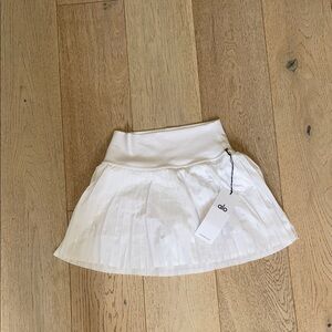 ALO Yoga Cream Pleated Skater Skirt